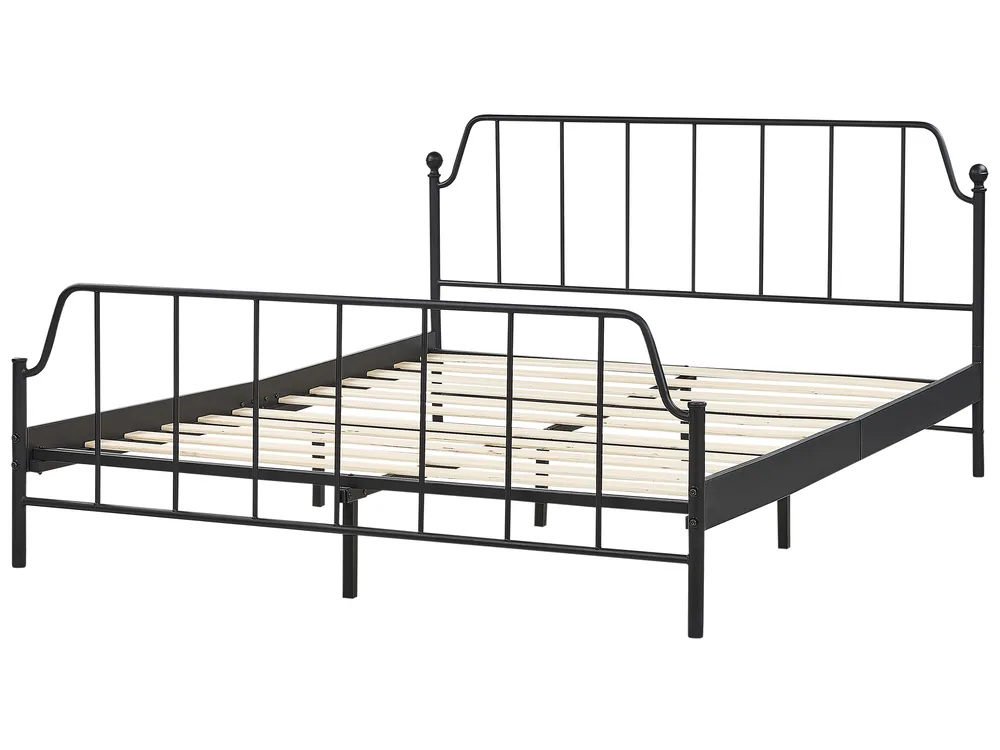 Bed Metal MAURESSAC 160 x 200 cm (EU King Size) Black_897379