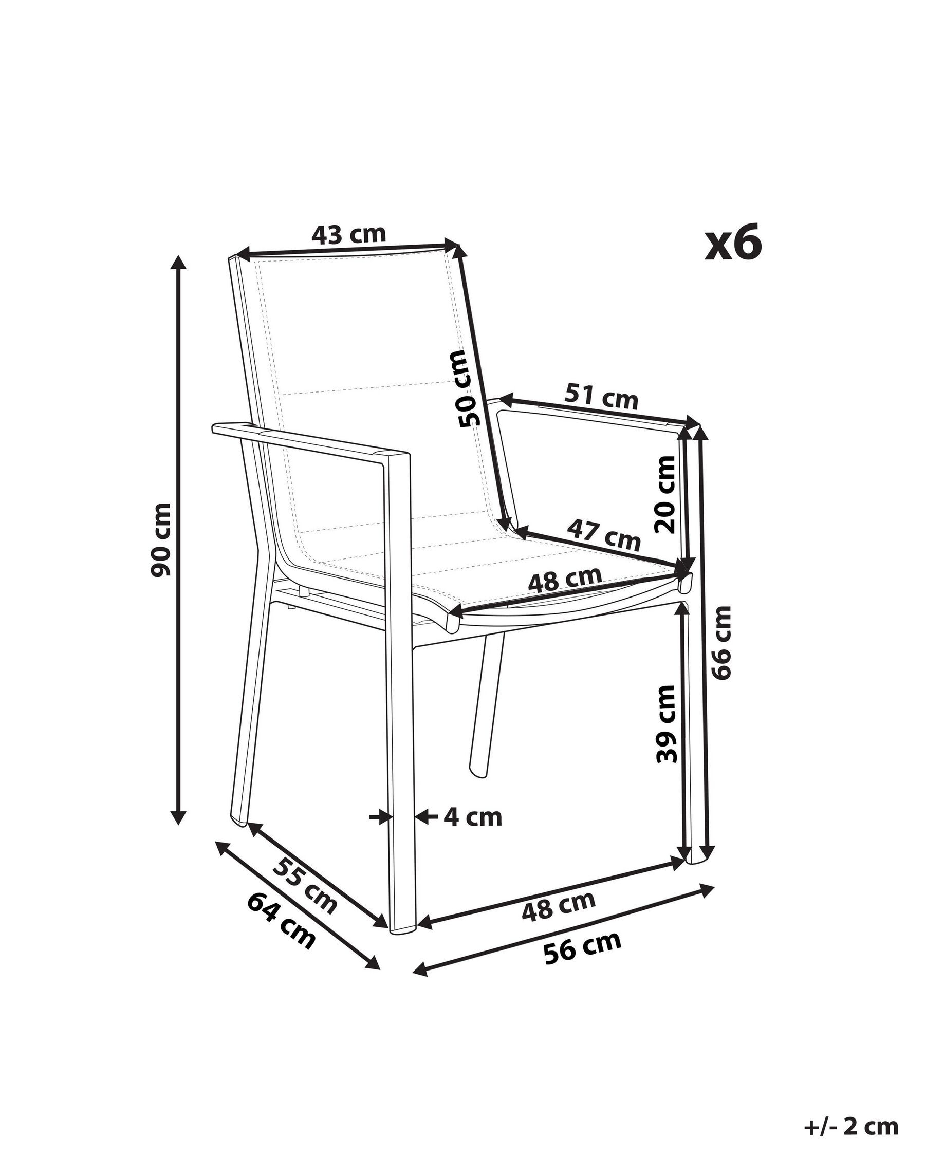 Set di 6 sedie da giardino BUSSETO Metallo Nero_841756