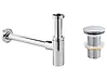 Basin Bottle Trap with Click Clack Waste MAFREDI Brass Silver
