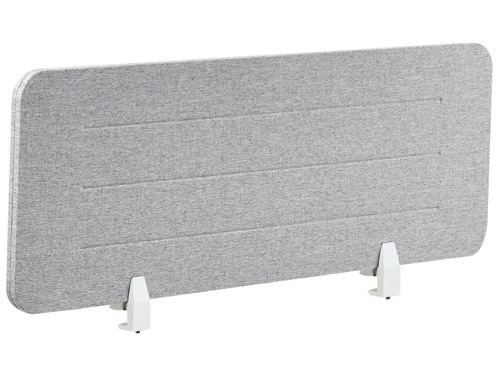 Séparateur Acoustique De Bureau En Tissu Gris - 120x40 Cm - Indice NRC 0.8 - Fixation Par Pinces | Pour Espace De Travail