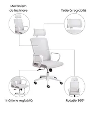 Scaun ergonomic MONARCH Gri deschis_1073742