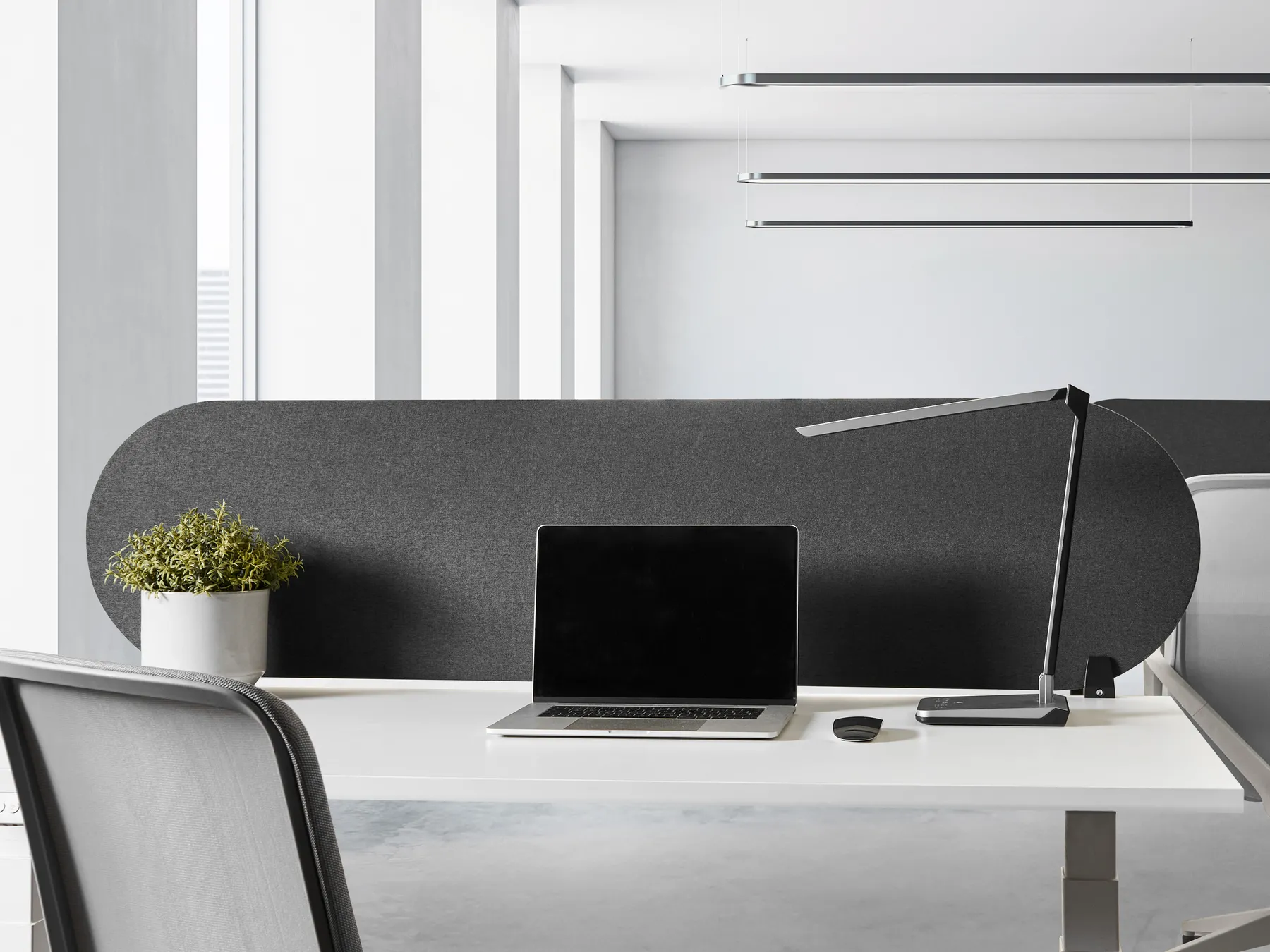 Desk Screen SPARKY 160 x 40 cm Dark Grey_1015332