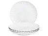 Set of 4 Dinner Plates NETTLE Stoneware White 26 cm