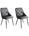 Set of 2 Dining Chairs VALERIE Faux Leather Black
