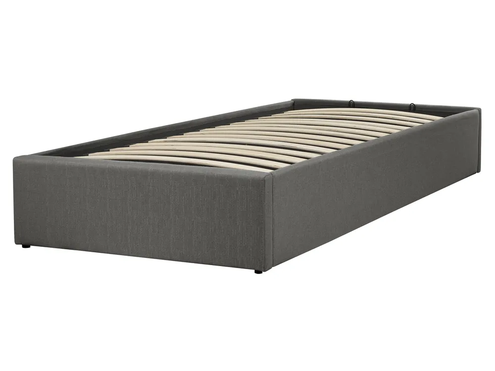 Opbergbed zonder hoofdbord DINAN Stof Donkergrijs 90 x 200 cm_721372
