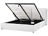 Ottoman Bed BAJONNA Velvet Off-White 160 x 200 cm (EU King Size)