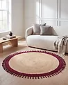Rug MARTS Dark Red ø 140 cm Jute