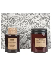 Scented Candle with Fragrance Reed Diffuser DARK ELEGANCE 9 cm Brown_874642