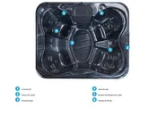 Jacuzzi exterior cu LED ARCELIA Gri_825439