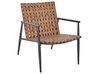 PE Rattan Bistro Set Brown ZIRIA _938716