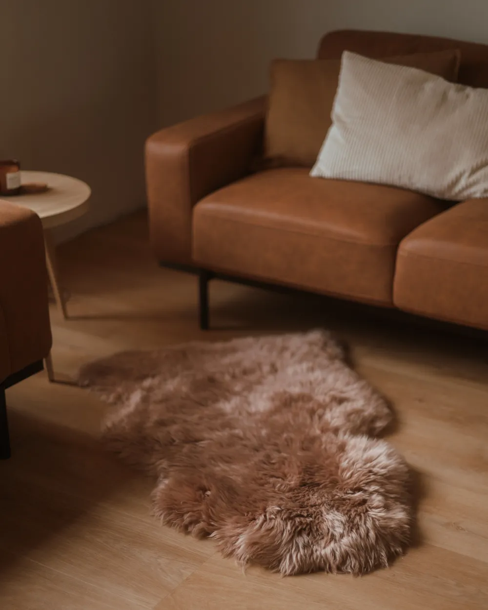 Sheepskin Rug ULURU Light Brown 65 x 110 cm_1039561