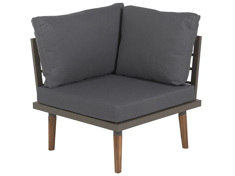 Garden Corner Sofa with Table 5 Seater CORATO Acacia Wood Grey_718997