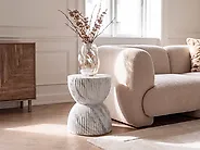 Masă laterală OCCHITO 36 cm 36 cm Alb marmură_1192802