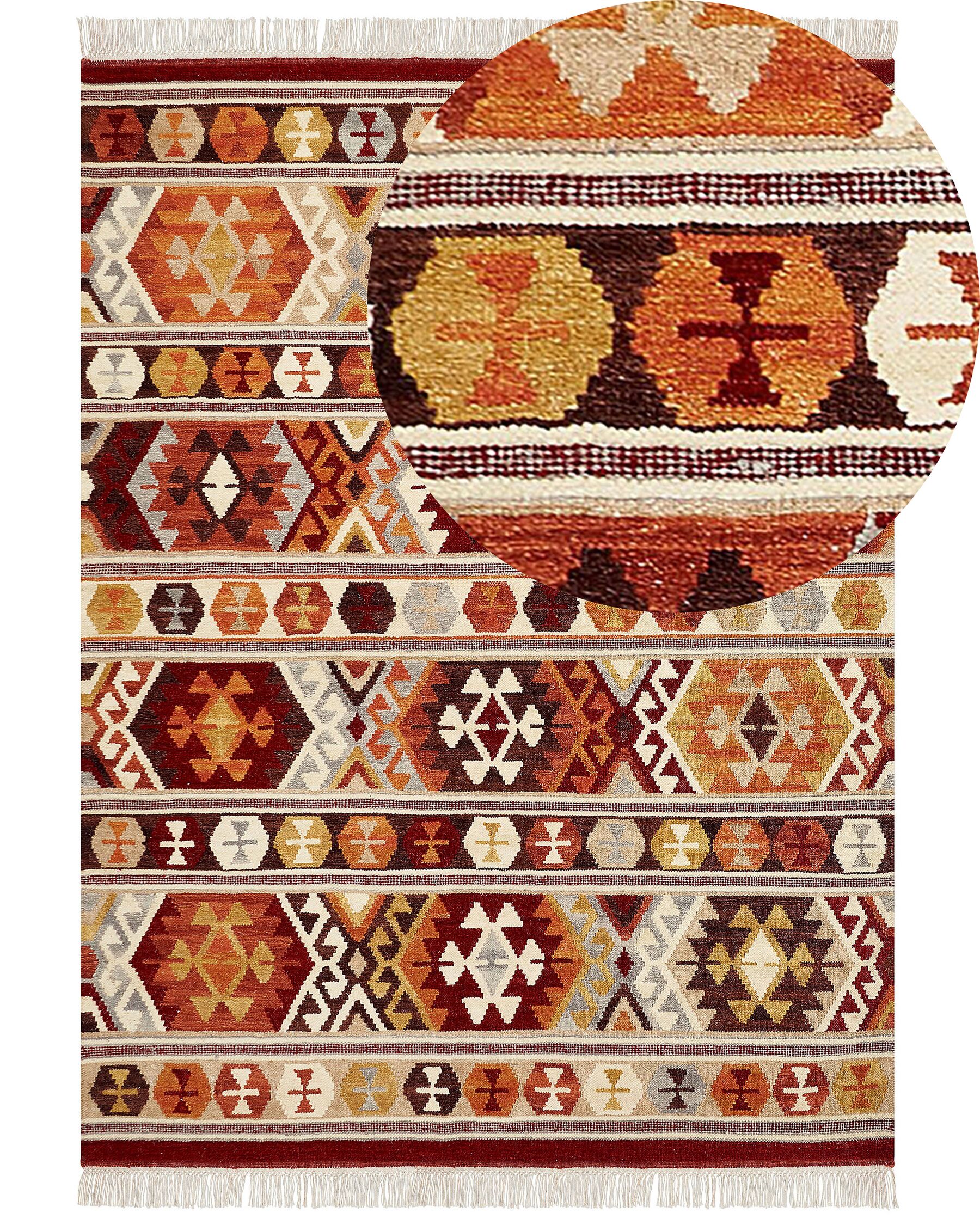 Wool Kilim Area Rug 160 x 230 cm Multicolour AYGAVAN_859252
