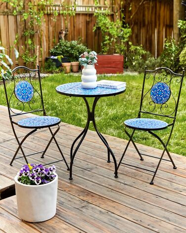 Set of 2 Metal Garden Folding Chairs Black CIGLIANO