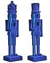 Set of 2 Figurines FLATEY 40 cm Nutcracker Blue