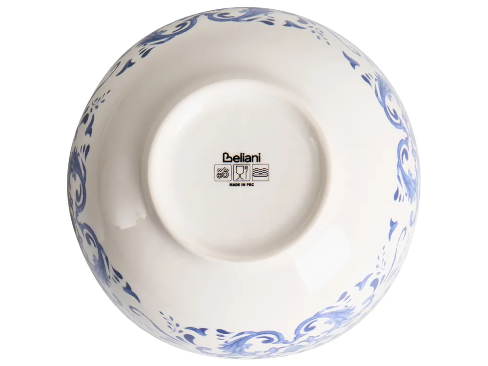 Set of 12 Dinnerware GALANGAL Porcelain White/ Blue_1068992