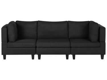 3 Seater Modular Fabric Sofa Black FEVIK