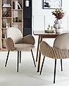 Conjunto de 2 sillas de comedor AMITY Tela Gris pardo