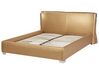 Łóżko skórzane 160 x 200 cm złote PARIS_37453