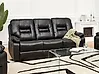 Manual Recliner Sofa 3 Seater BERGEN Faux Leather Black