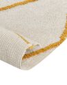 Teppich Baumwolle cremeweiss / gelb 160 x 230 cm geometrisches Muster Shaggy MARAND_842997