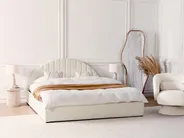 Ottoman Bed CHADENET Boucle Off-White 180 x 200 cm (EU Super King)_942192