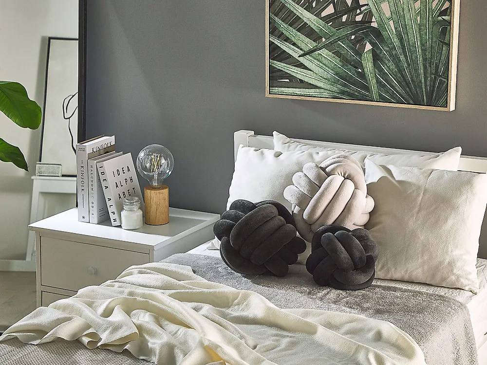 Cuscino decorativo MALNI 30 x 30 cm Velluto Nero Tinta unita_1178645