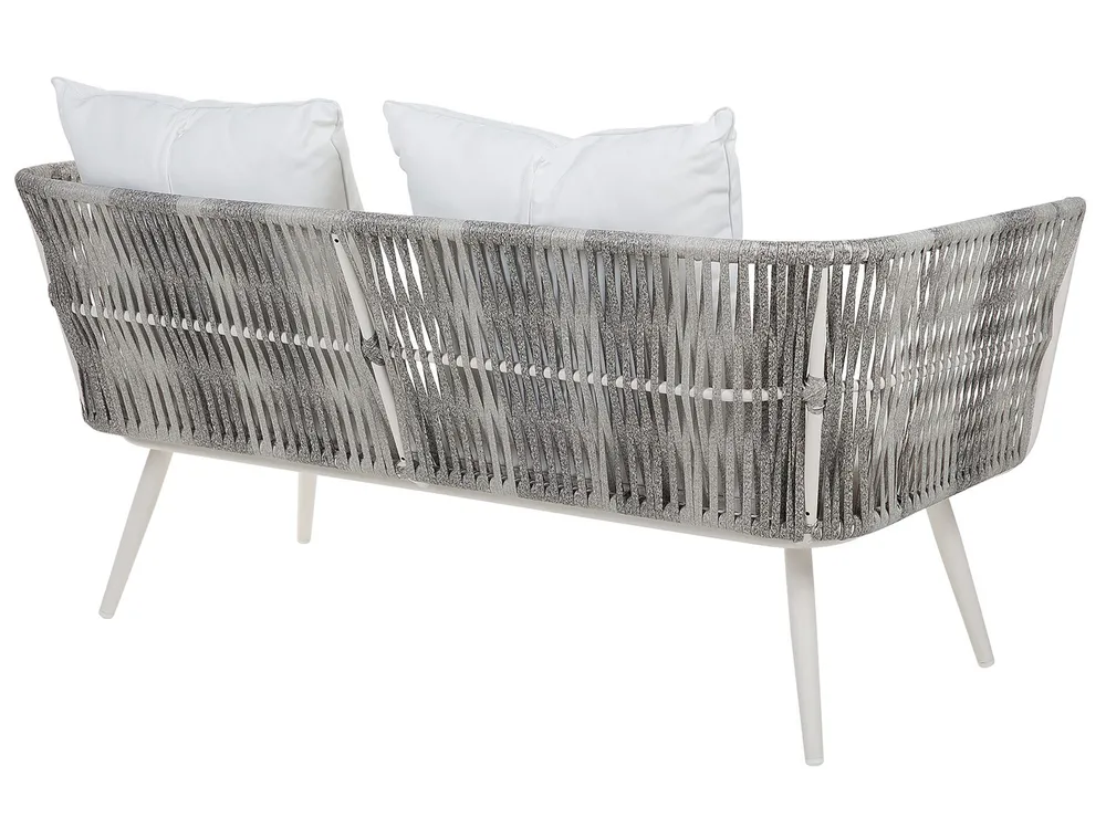 Garden Lounge Set with Table 4 Seater RAGUSA PE Rattan Off-White_718451