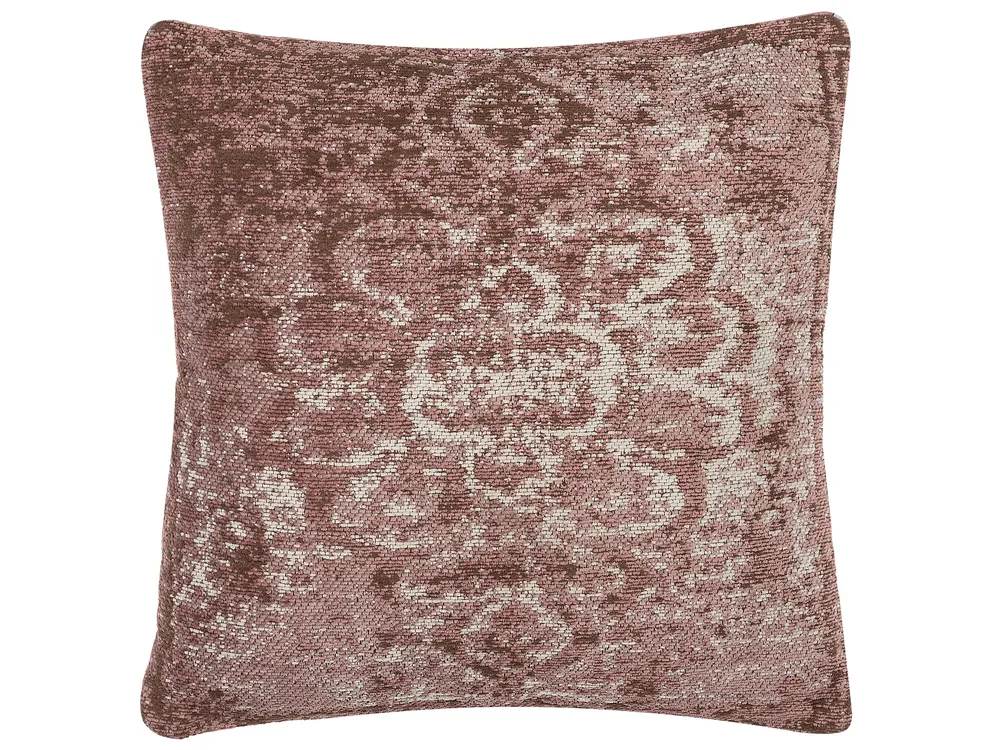 Set di 2 cuscini VAKAYAR 45 x 45 cm Cotone Rosa Trama floreale_768853