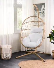 Hanging Chair with Stand ADRIA Metal Beige_844392