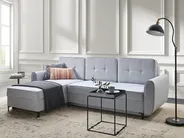 Corner Sofa Bed 3 Seater SIMRIS with Storage Fabric Light Blue Right Hand_950972