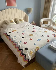 Bed Boucle AMBILLOU 140 x 200 cm (EU Double) Off-White_1085386