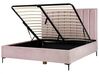 Velvet EU Super King Size Ottoman Bed Pink SEZANNE_892480