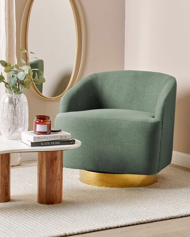 Swivel Armchair Green LAVIK