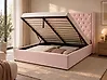 Ottoman Bed LUBBON Velvet Pastel Pink 160 x 200 cm (EU King Size)