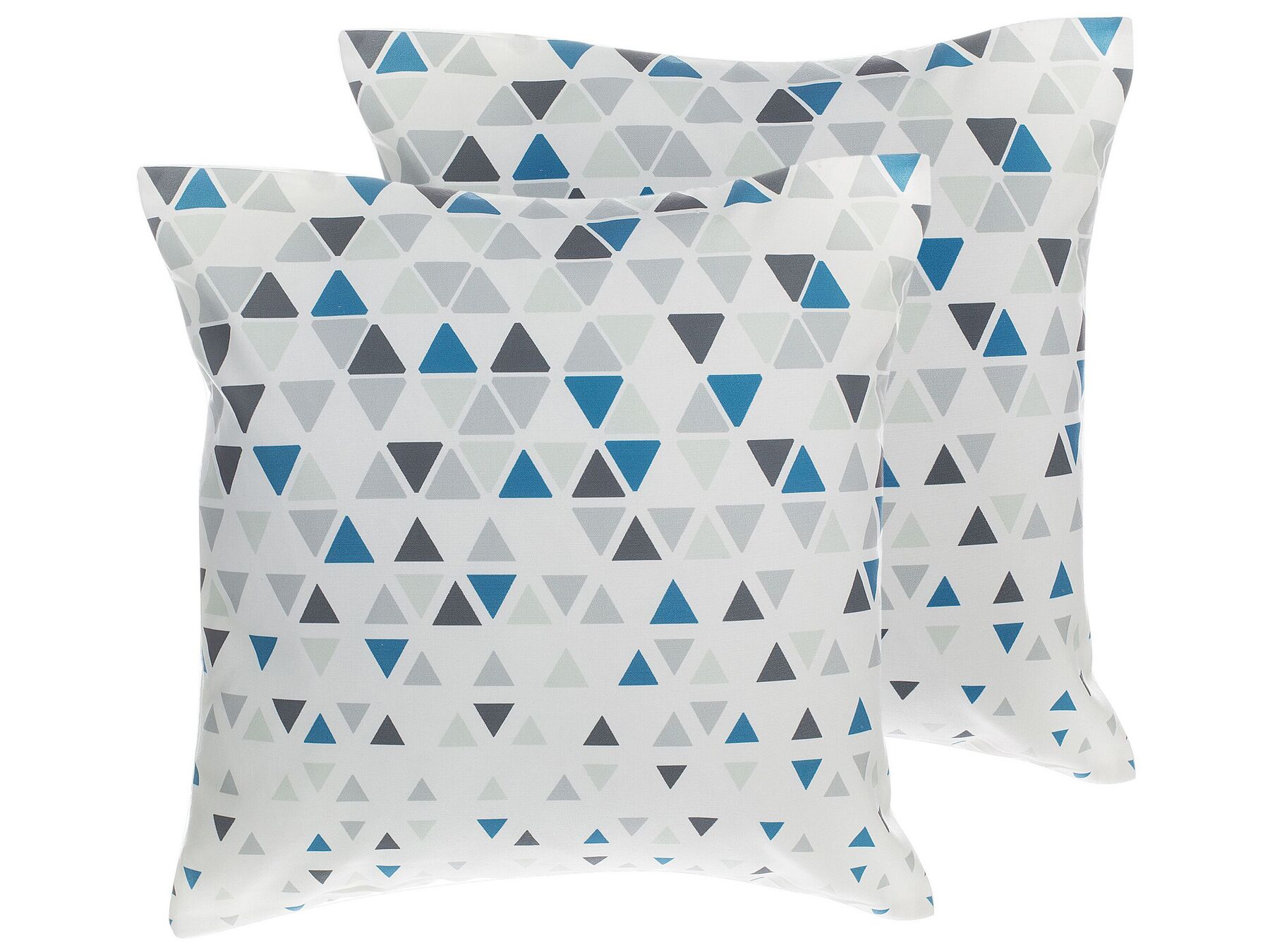 Lot de 2 coussins décoratifs au motif triangulaire bleu et gris 45 x 45 cm CLEOME_769299
