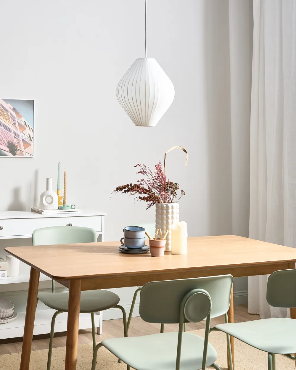 Pendant Lamp ALME Fabric White_1037085