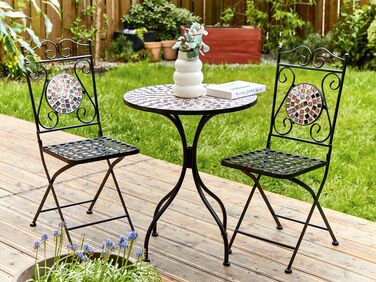 Metal Garden Bistro Set Black CARPINO