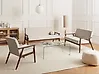 Living Room Set 6 Seater ESRUM Fabric Dark Brown/ Beige