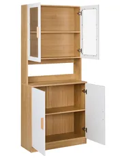 Witryna ze szklaną gablotą CYGNET 80 cm Biały_996253