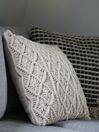 Wool Cushion Geometric Pattern 45 x 45 cm Black and White YONCALI_832743