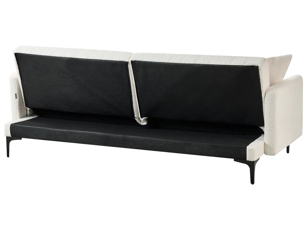 Sofa Bed 3 Seater LUCAN Boucle Off-White_914809