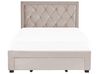 Velvet EU Double Bed with Storage Beige LIEVIN_858025