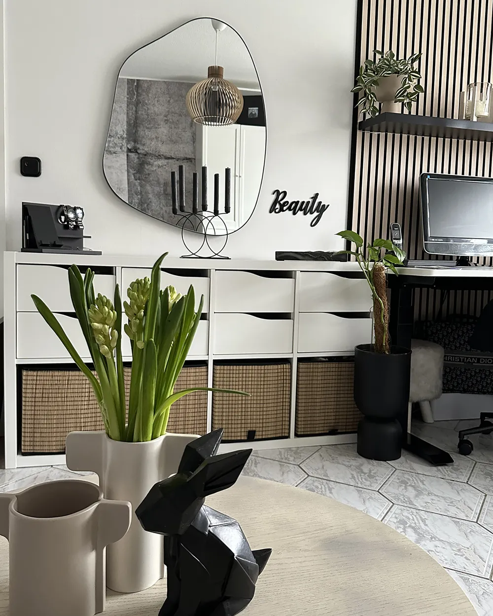 Wall Mirror PUTEAUX 70 cm 92 cm Metal Black_907312