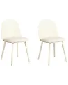 Conjunto de 2 sillas de comedor ANKENY Piel sintética Beige claro