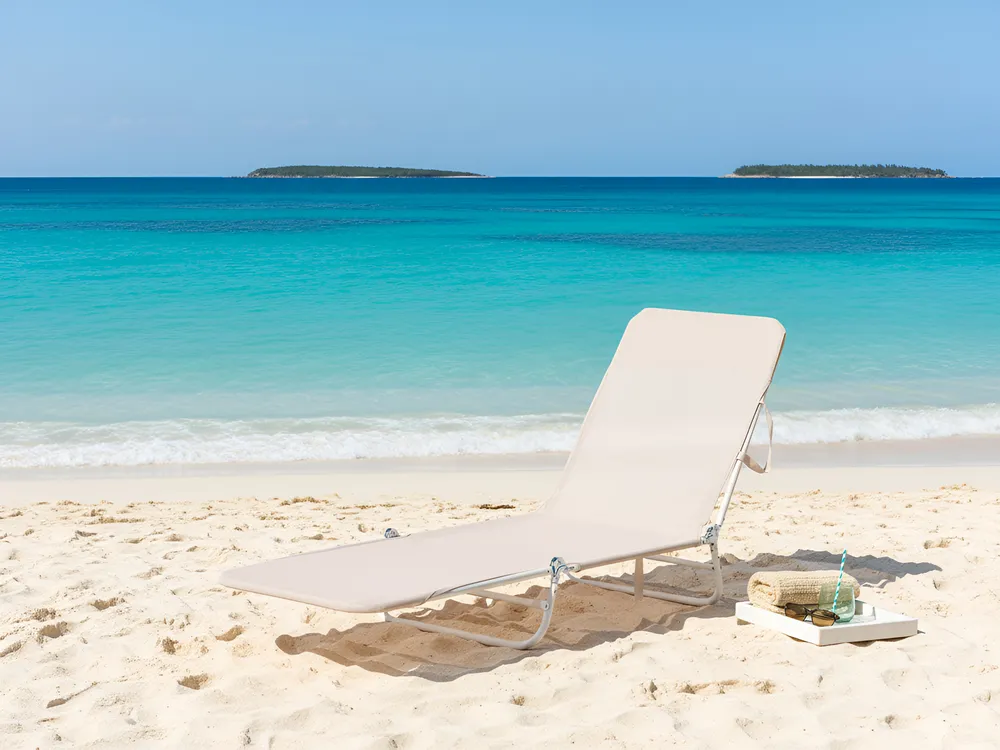Sun Lounger KASTORIA Reclining Metal Beige_1036861