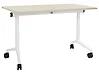 Foldable Office Desk CAVI 120 cm x 60 cm with Wheels Light Brown