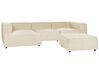 Hörnsoffa med ottoman 3-sits modul högervänd linne beige APRICA_856905