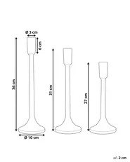Set di 3 portacandele ZIMBABWE 36 cm Metallo Oro_823129